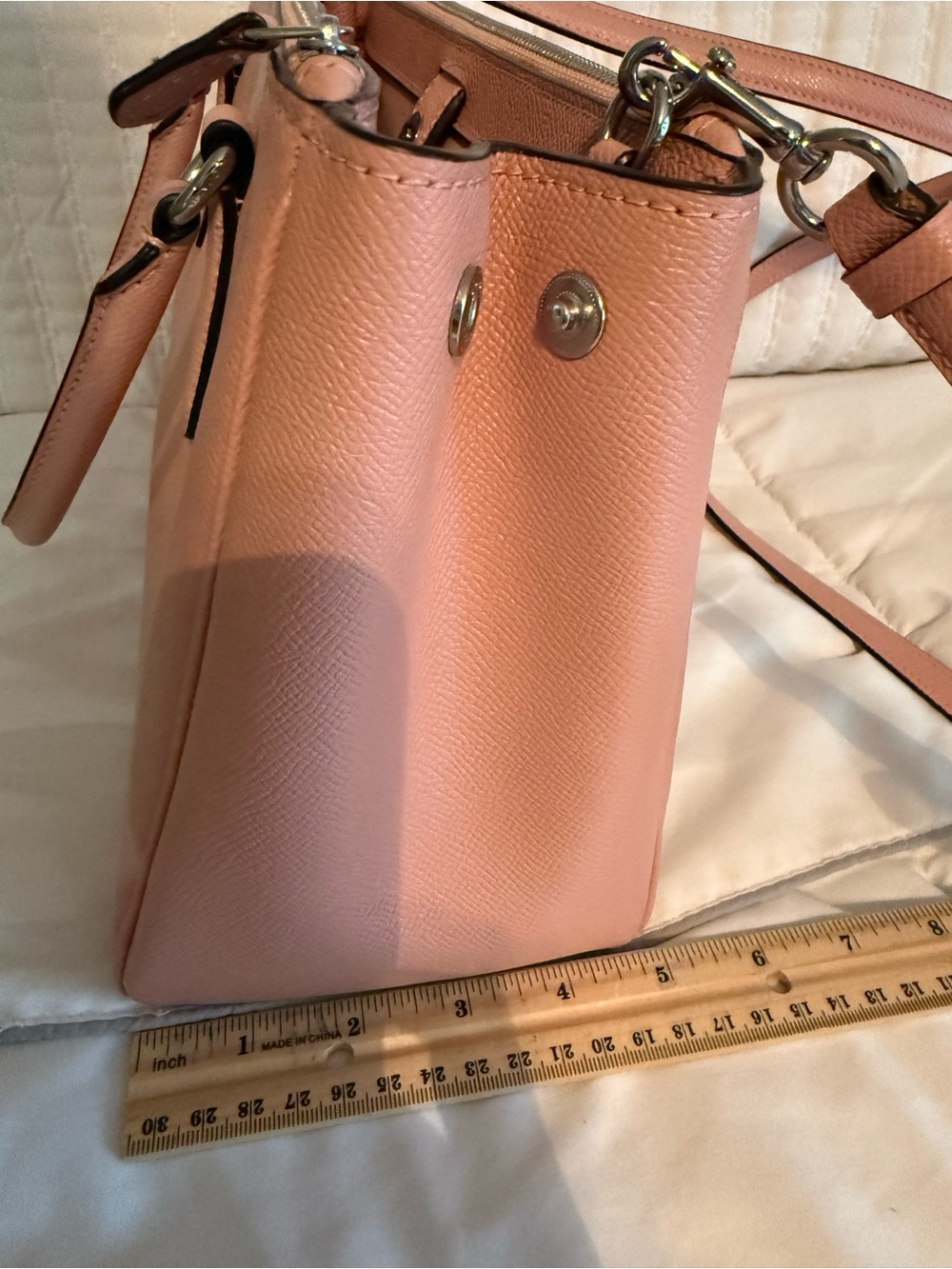 COACH - NWOT - Blush Pink Leather Satchel with Top Handles - Picture 5 of 5